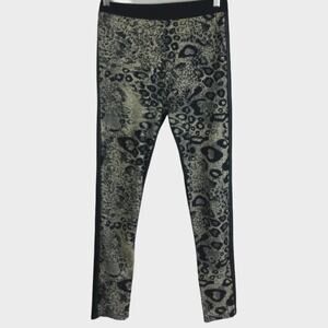 Jeggology S/M Womens Animal Print Leggings Cotton Poly Nylon Black Gray